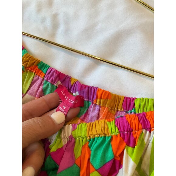 Flying Tomato Women's Crop Top Bright Color block Pattern size Medium - Picture 4 of 4